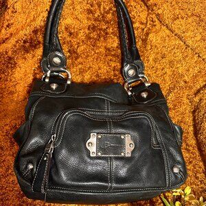 b. makowsky Black Leather Satchel